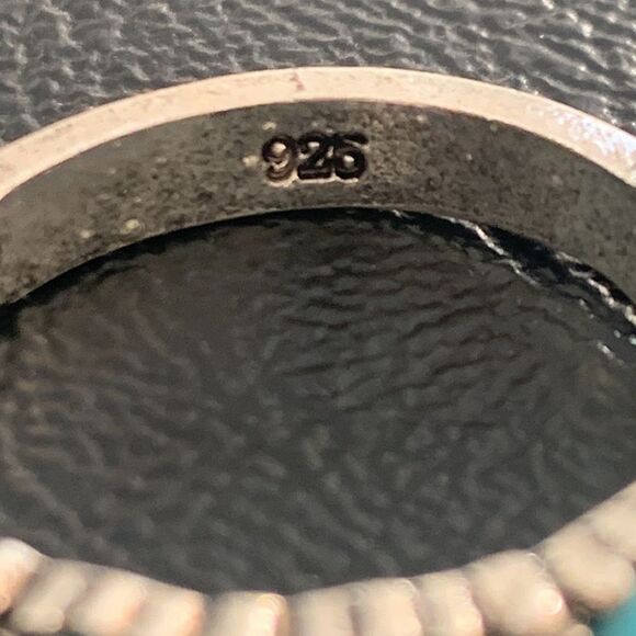 Western Hopi Navajo Style Faux Turquoise & Sterling Silver 925 Hoop Earrings NEW - Picture 9 of 12